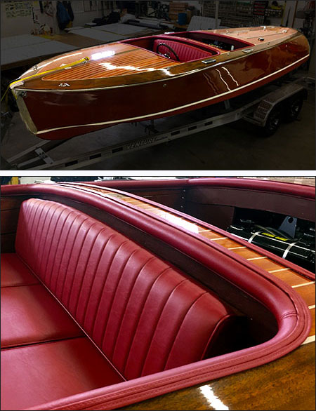 wooden speedboat