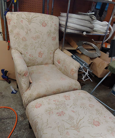 reupholster wing back chair