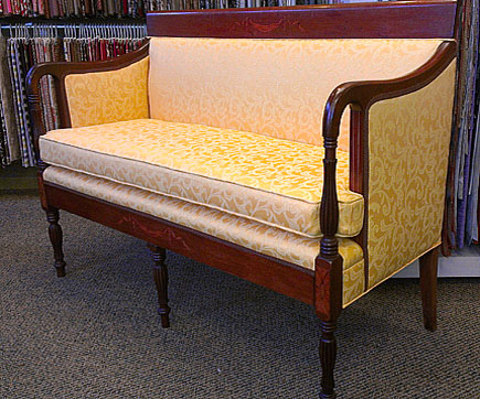 settee after new upholstery